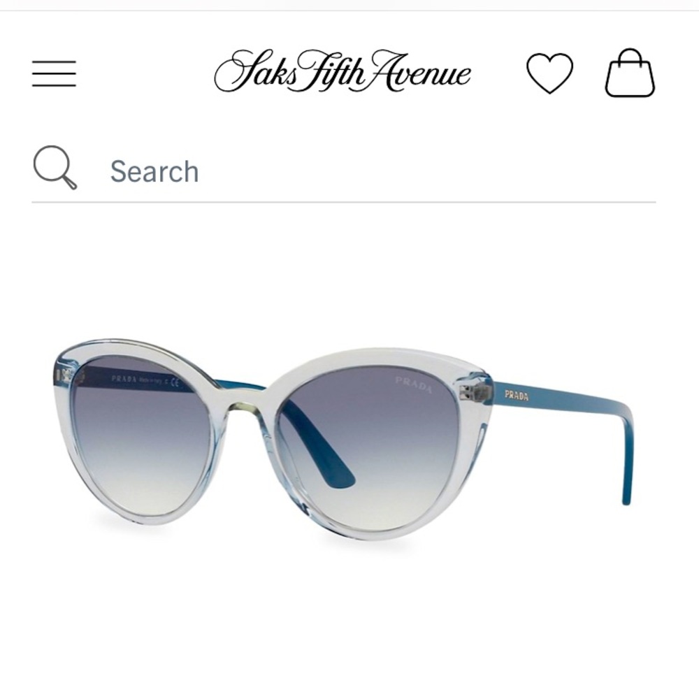 Prada sky blue semi cat shape sunglasses